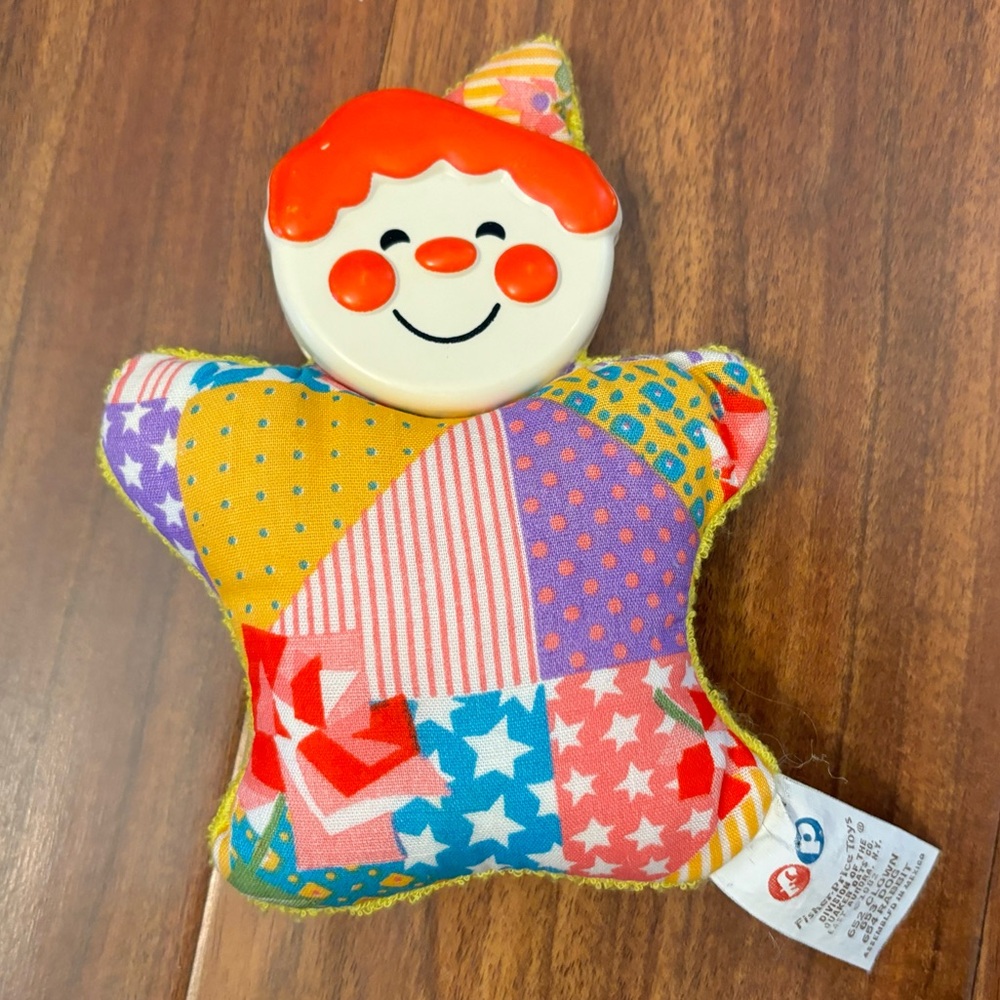 Fisher Price Toys Vintage 1982 Clown Plush Rattle